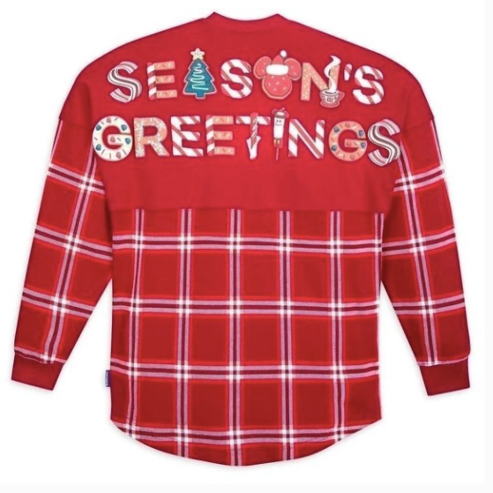 Disney Red Plaid Women's Jersey with Holiday Design Mickey